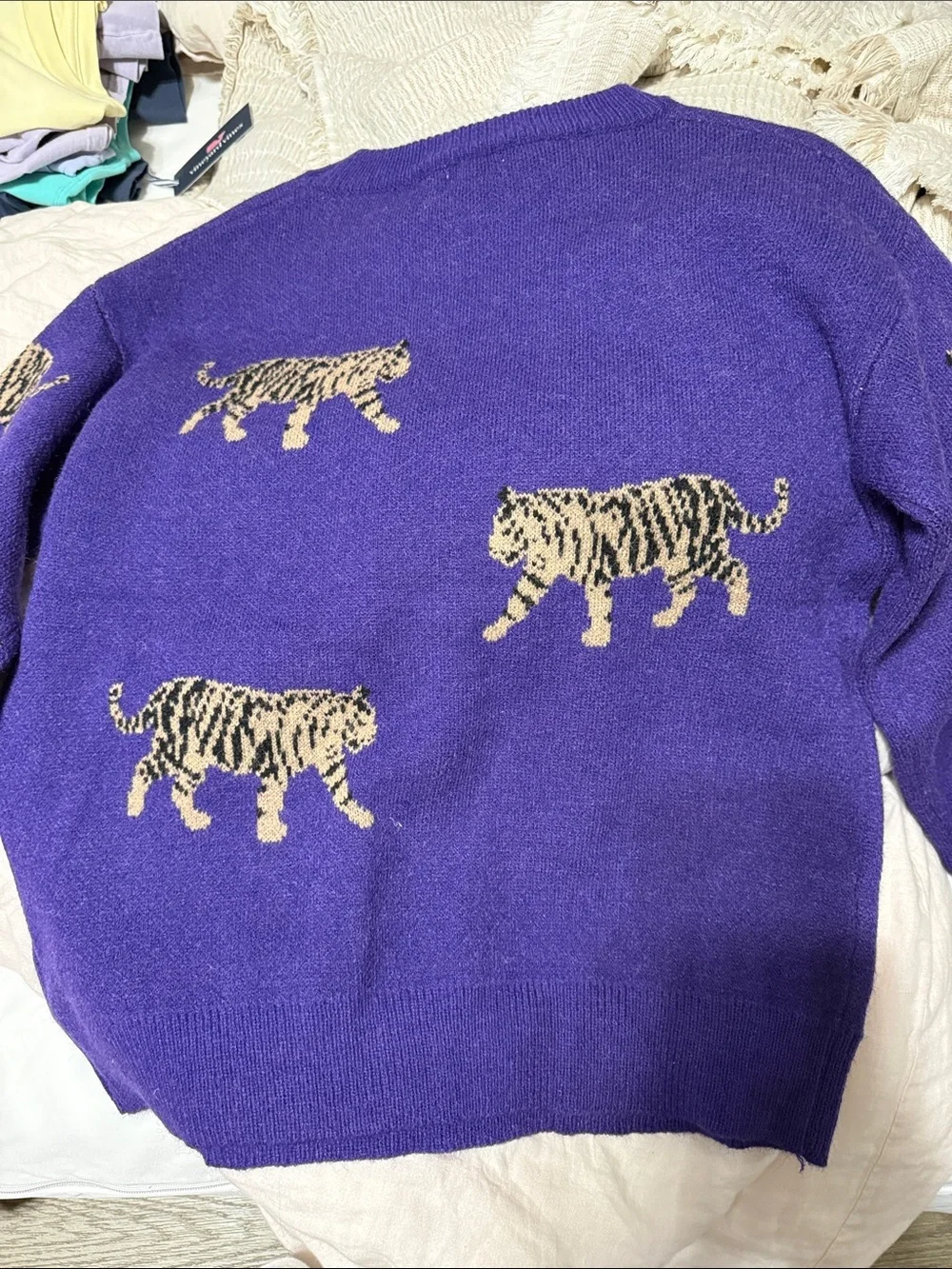 BiBi Purple Tiger Jacquard Crewneck Sweater - Men - Picture 3 of 3